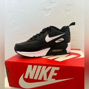 10.5c Kids Nike Black and White Air Max Sneakers